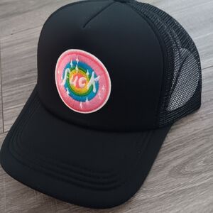 Black Kids Cap with Rainbow Patch